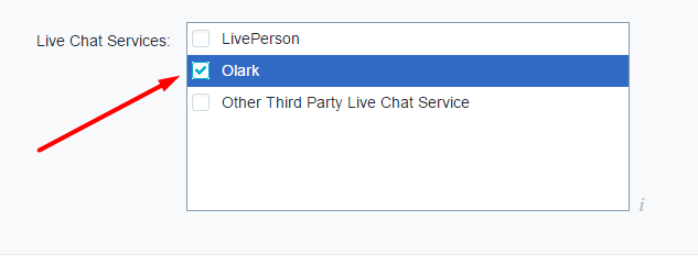 Checked Olark checkbox