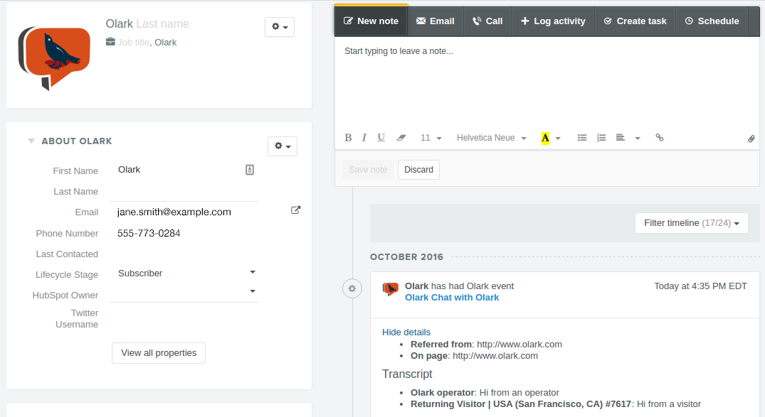 Hubspot dashboard