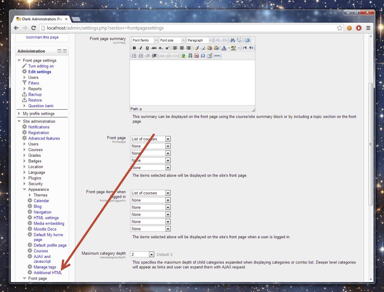 Additional HTML link